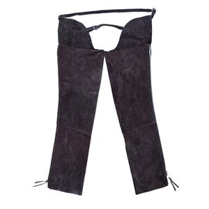 EquiGrip Dark Brown Suede Leather Equestrian Riding Chaps Zip Buckle Size Medium